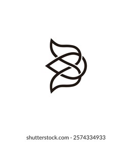 letter b infinity curves linear art logo vector 