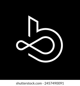 Logo de línea infinita de letra B