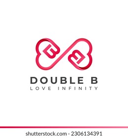 Letter B Infinity Logo design and Endless love symbol for Valentine's day Wedding Dating and Charity concept