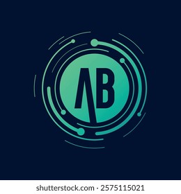 Letter A B Initial Cyber Multimedia Logo