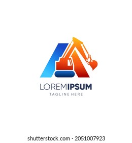 Carta B Modelo de diseño de logotipo de excavador inicial Ilustración gráfica Ilustración gráfica Plantilla de fondo
