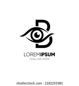 Letter B Initial Eye Logo Design Vector Icon Graphic Emblem Illustration