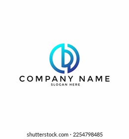 letter B initial gradient monogram alphabet logo design with circle
