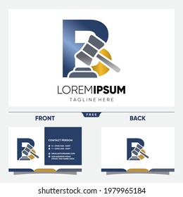 Letter B Initial Hammer Justice Legal Firm Law and Attorney Logo Design Vector Graphic Icon Emblem Illustration 