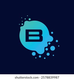 Letter B Initial Liquid Bubble Modern Logo Template