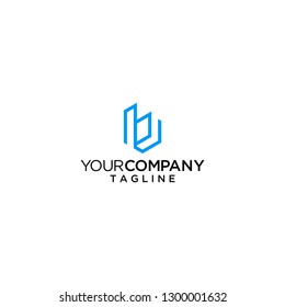 letter B initial logo abstract line vector icon