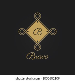 Letter B initial Luxury Logo template in vector for Restaurant, Royalty, Boutique, Cafe, Hotel, Jewelry. 