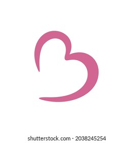 Letter B Initial Letter Pink Heart Shape Belly Icon Vector Logo Template