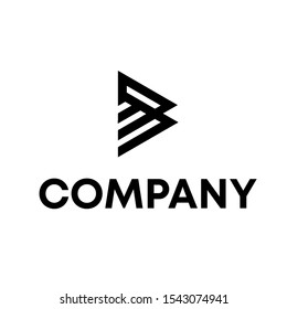 letter b initial shape vector logo