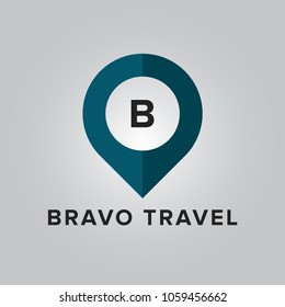 Letter B Initial. Travel Logo Vector Template.