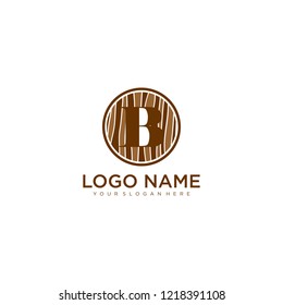 Letter B initial wood logo vector