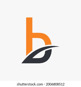 letter b initials abstract logo, simple flat style