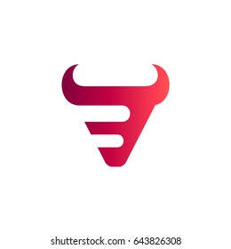 Letter B Inside Bull Head Logo Design