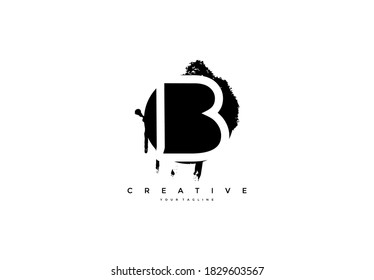 Letter B inside distressed circle logo