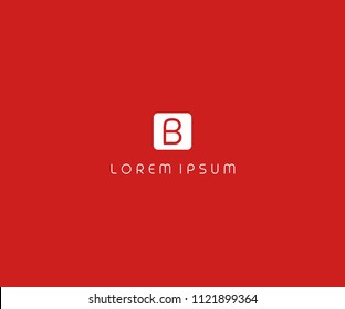 Letter B inside white square design logo