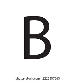 Letter B isolated on white background. Alphabet Letter B. .Font symbol of letter B. Printable Solid Black Letter B Silhouette. Vector illustration.