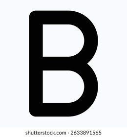 Icono de Vector aislado de la letra B, icono de Vector de estilo sólido.