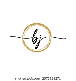 Letter B J Initial Beauty Logo Template