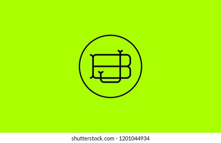 LETTER B AND J LOGO WITH CIRCLE FRAME FOR LOGO DESIGN OR ILLUSTRATION USE