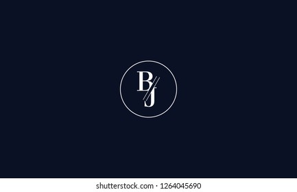 LETTER B AND J LOGO WITH CIRCLE FRAME FOR LOGO DESIGN OR ILLUSTRATION USE