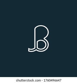 Plantilla de vectores de iconos de diseño de logotipo de letra B y J