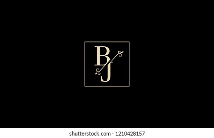 LETTER B AND J MONOGRAM LOGO WITH SQUARE FRAME FOR LOGO DESIGN OR ILLUSTRATION USE