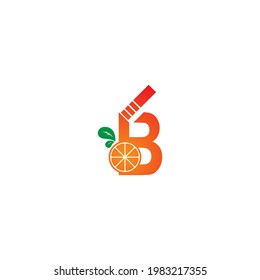 Letter B with juice orange icon logo design template illustration