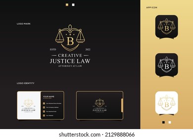 Letter B Justice Law Logo, Design Attorney Logo 