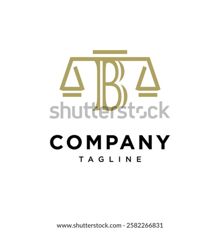 Letter B Justice Scale Logo Icon Vector