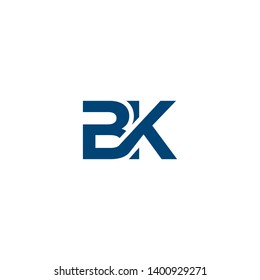 letter B K icon logo design concept