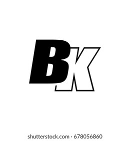 letter B and K logo overlapping black negative