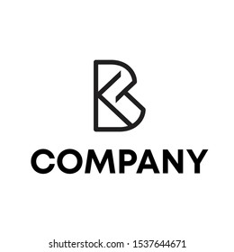 letter B K logo vector sign template
