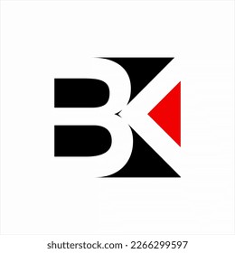 Buchstabe B K Logo, Vektordesign mit Dreieckszeichen.