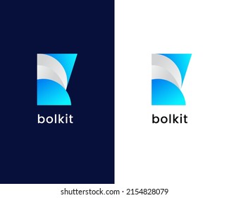 letter b and k modern logo design template