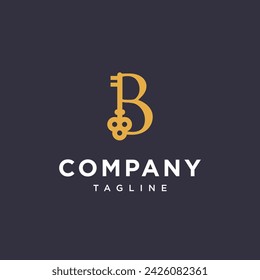 Letter B key logo icon vector template.eps