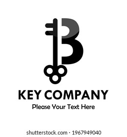 letter b with key logo template illustration. you can change the color. suitable for key company