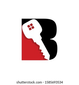 Letter B With Key Logo Vector 001