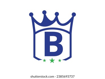 Letter B king crown Design Vector Template. letter logo icon design with king crown Template 