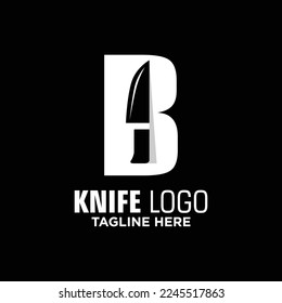 Letter B Knife Logo Design Vorlage Inspiration, Vektorgrafik.