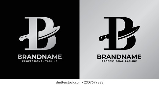 Letter B Knife Logo, Suitable for any business related to knife with B initial.