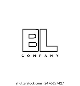 Letra B y L, Plantilla de diseño de logotipo BL. Logotipo mínimo basado en el monograma inicial.