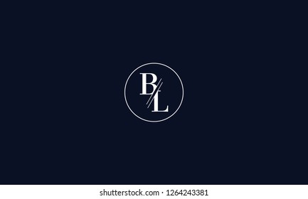 LETTER B AND L LOGO WITH CIRCLE FRAME FOR LOGO DESIGN OR ILLUSTRATION USE