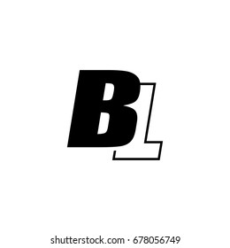 letter B and L logo overlapping black negative