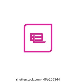 The letter B and L Monogram With Frame Square. Logo Design Template pink