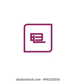 The letter B and L Monogram With Frame Square. Logo Design Template purple