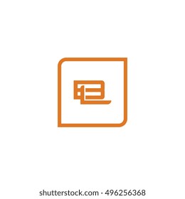 The letter B and L Monogram With Frame Square. Logo Design Template orange