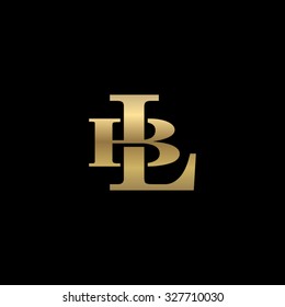 letter B and L monogram golden logo