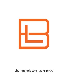 letter B and L monogram square shape logo orange
