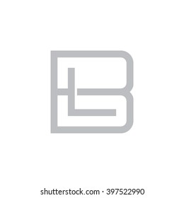 letter B and L monogram square shape logo gray