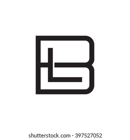 letter B and L monogram square shape logo black